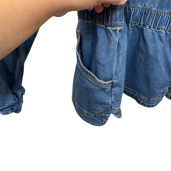 Knox Rose Denim Jacket Zip Front Elastic Waist and Sleeves 4 Pockets Stretch L - Picture 10 of 11